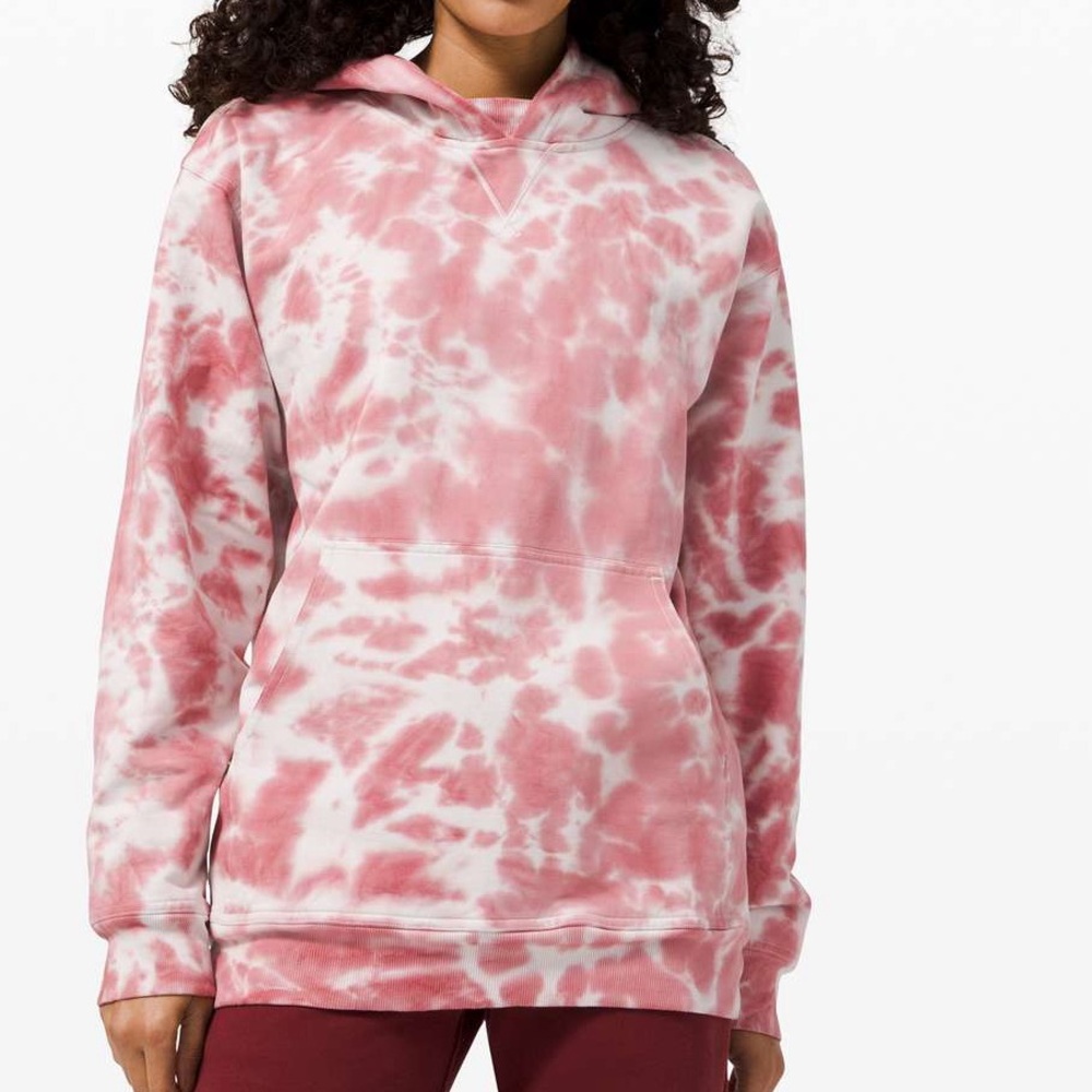 Lululemon Athletica Pink and White Tie-Dye Hoodie Size 4